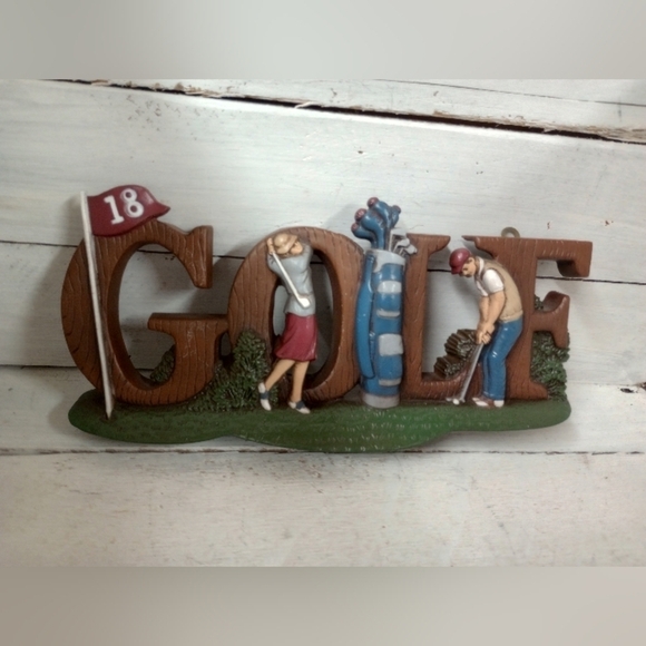 Vintage Home Interiors GOLF Novelty Sign Perfect for Man Cave, 18-hole Design - Picture 1 of 9